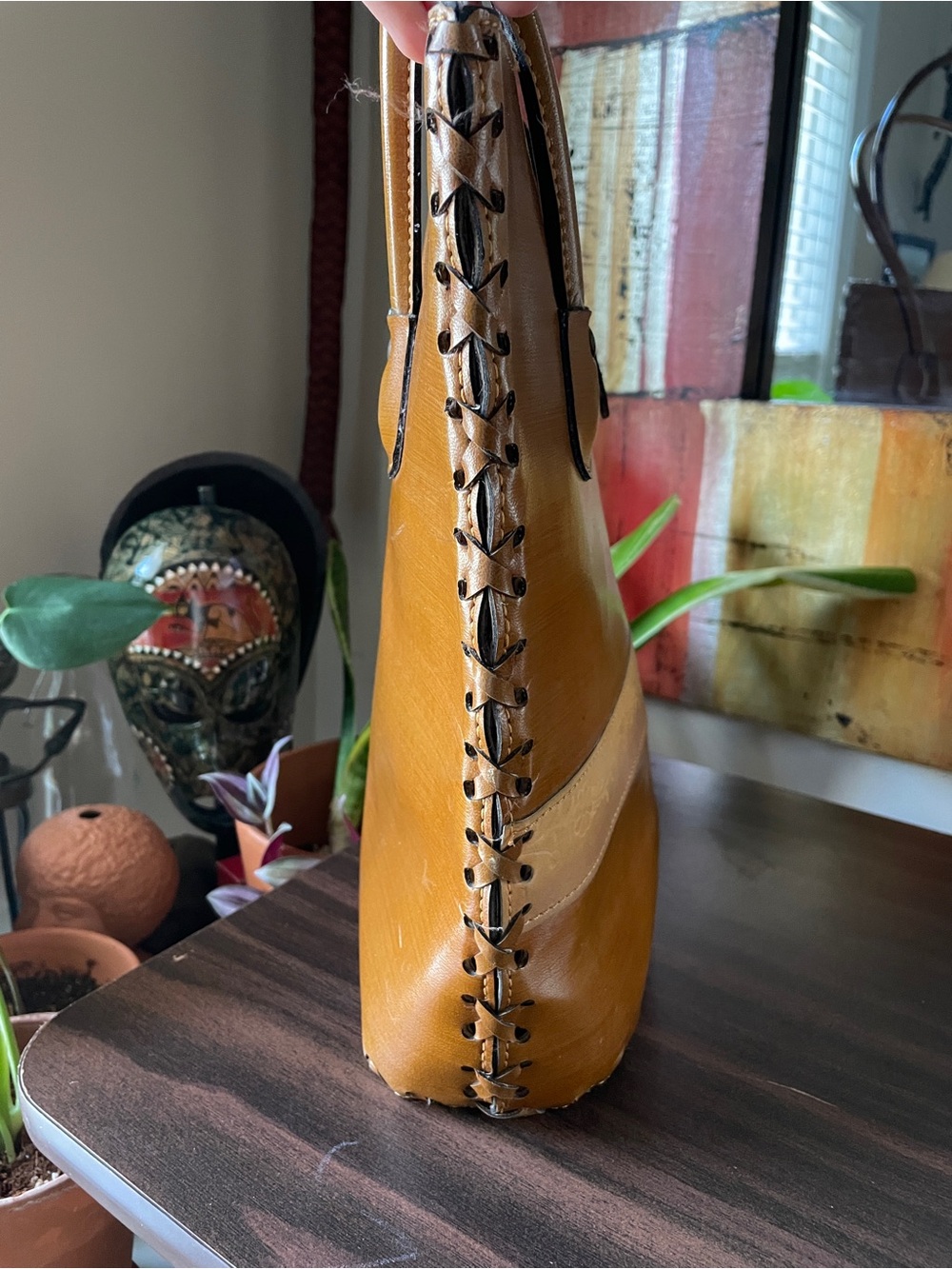 Classic Tan Leather Tote Bag - Bokung Collection - Picture 11 of 16